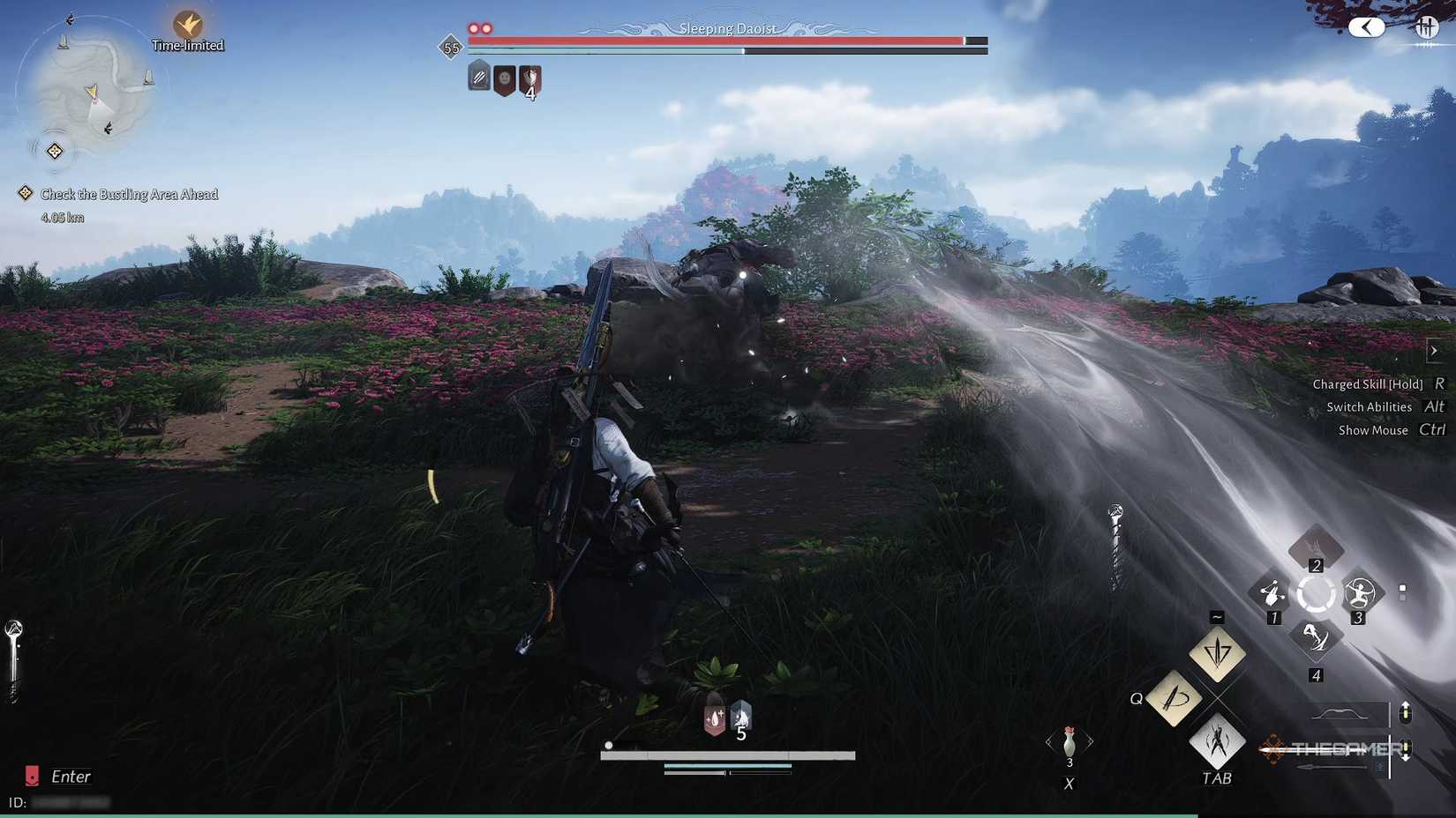 The Sleeping Daoist firing a projectile in Where Winds Meet.