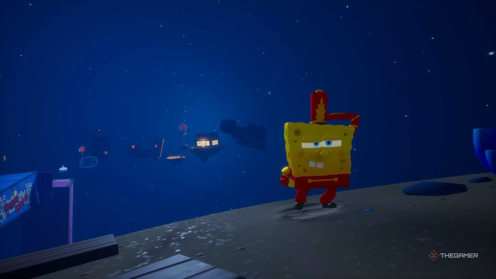 SpongeBob in his Sweet Victory outfit in Titans of the Tide.