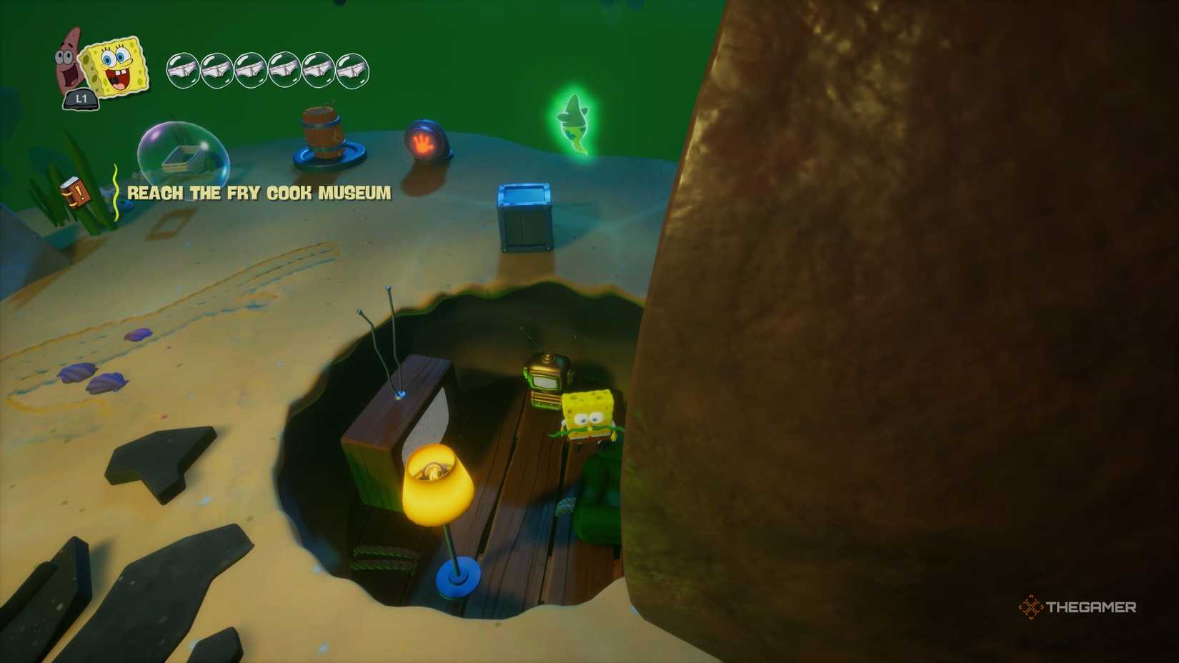 The second Bikini Bottom TV in SpongeBob SquarePants: Titans of the Tide.