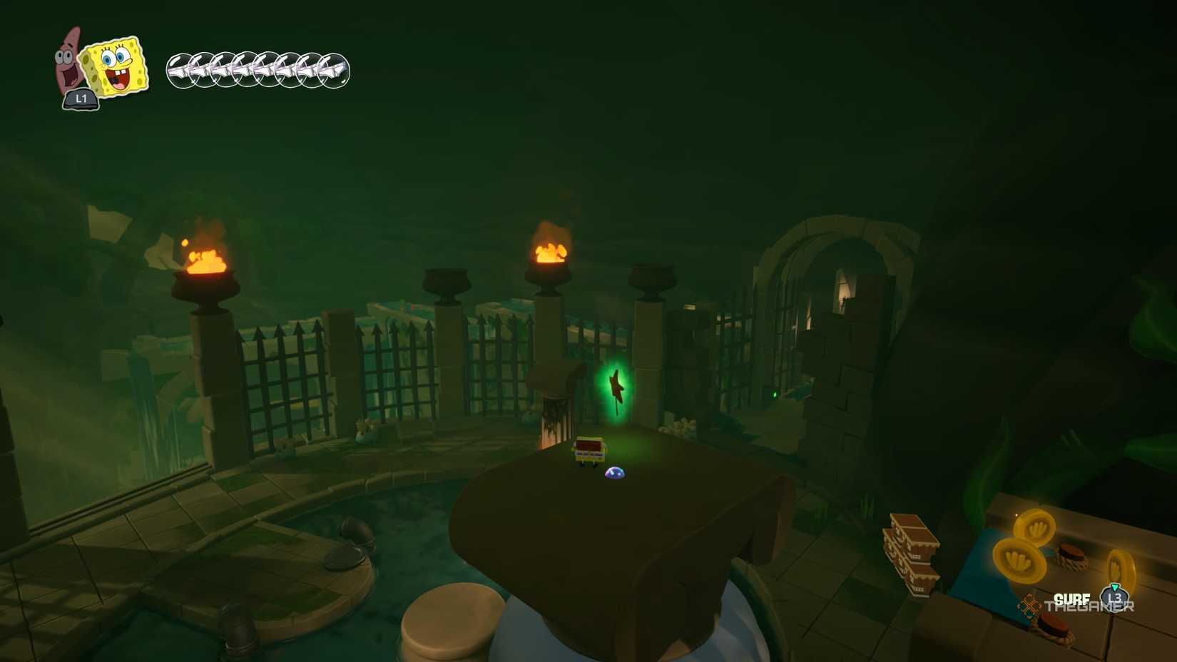 The second TV in Goldfish Island in SpongeBob SquarePants: Titans of the Tide.