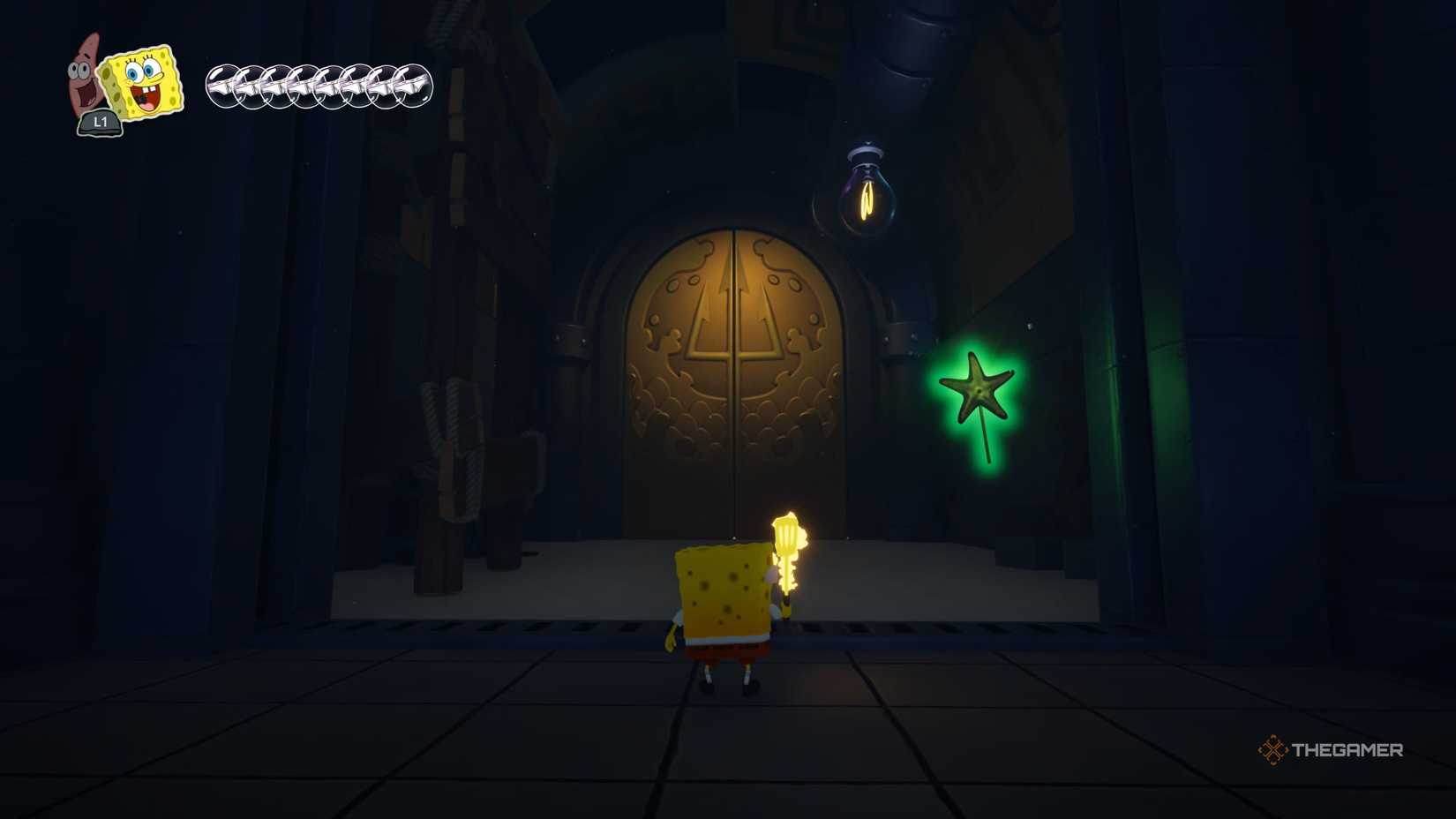 Hoff's secret shrine in SpongeBob SquarePants: Titans of the Tide.