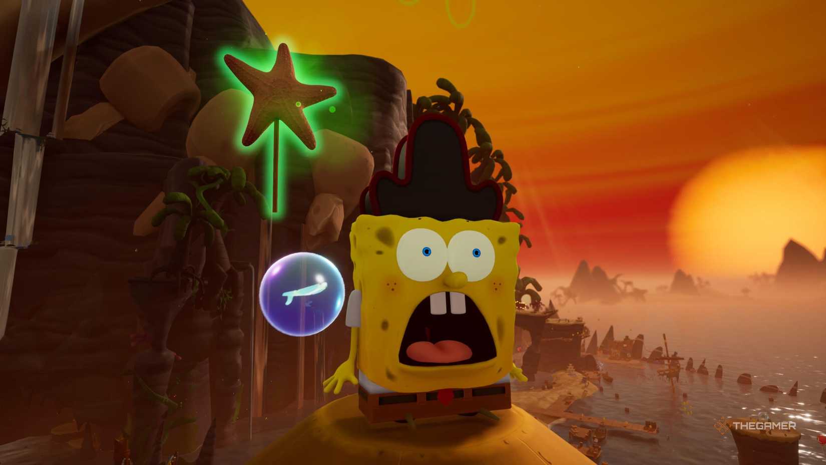 SpongeBob's Peggy the Pirate costume in SpongeBob SquarePants: Titans of the Tide.
