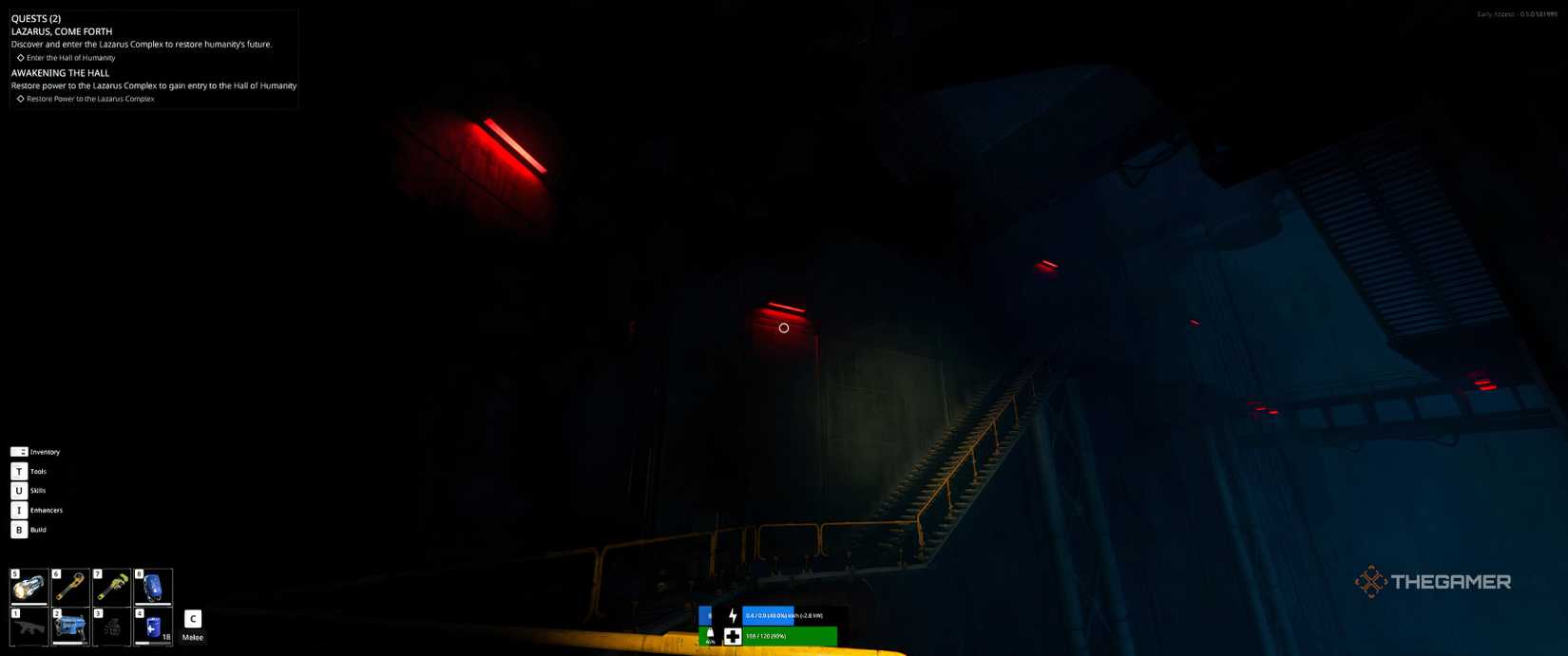 Stairs just before jumps in The Last Caretaker.