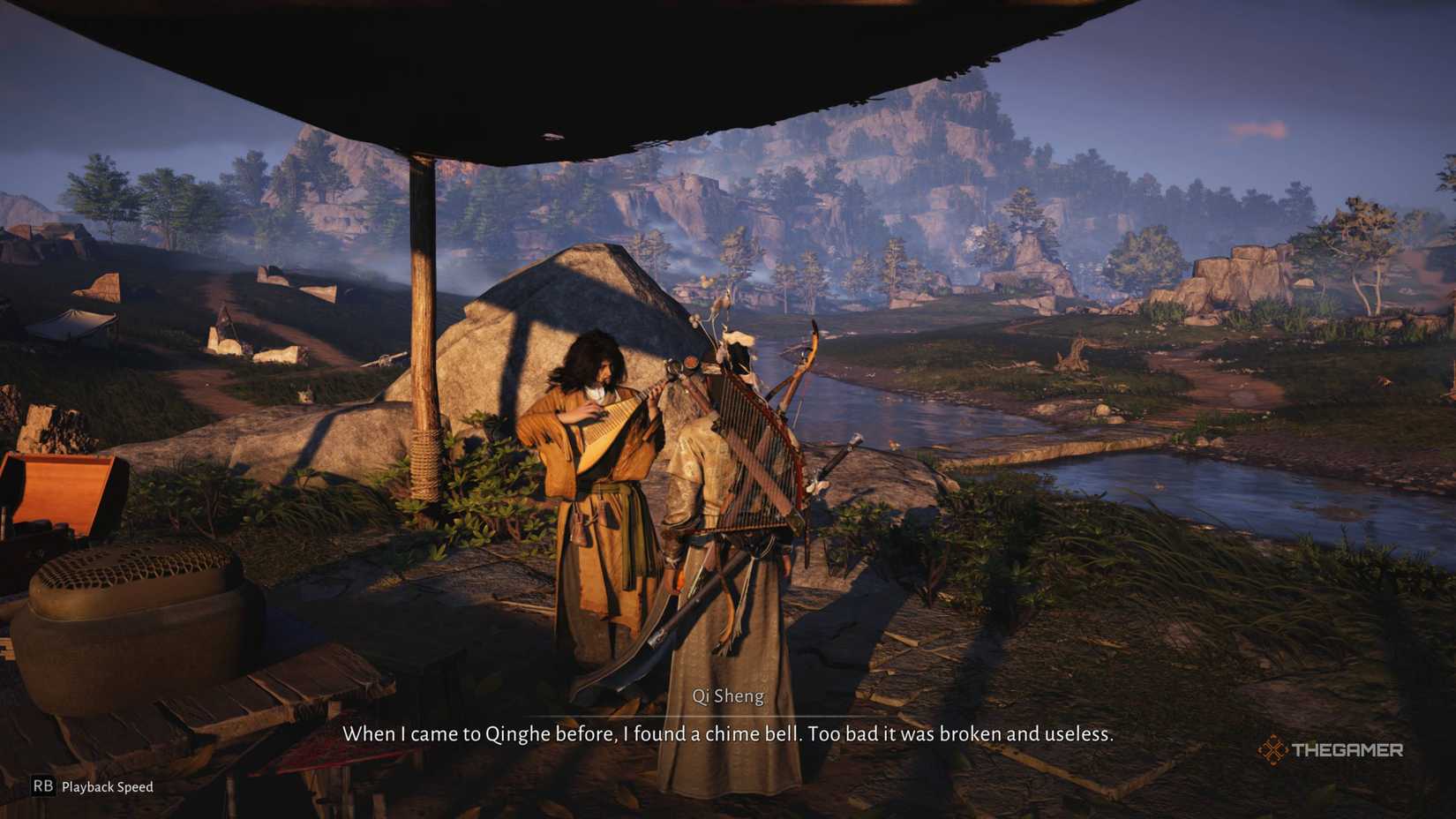 Talking to qi sheng in where winds meet.