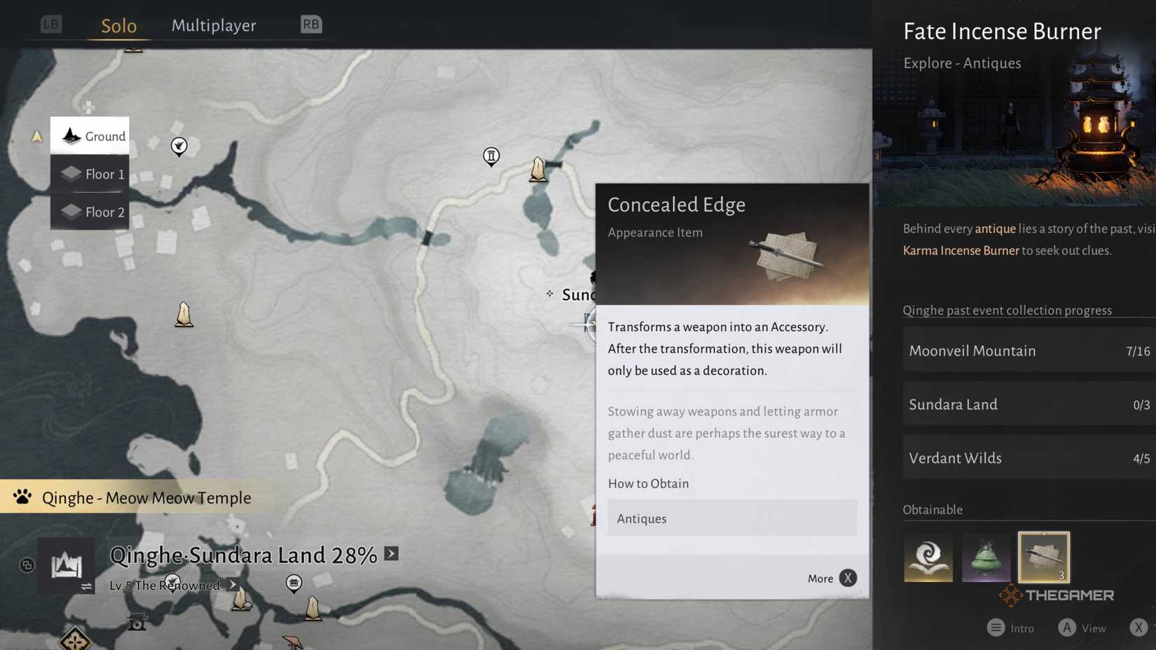 The concealed edge item in where winds meet.