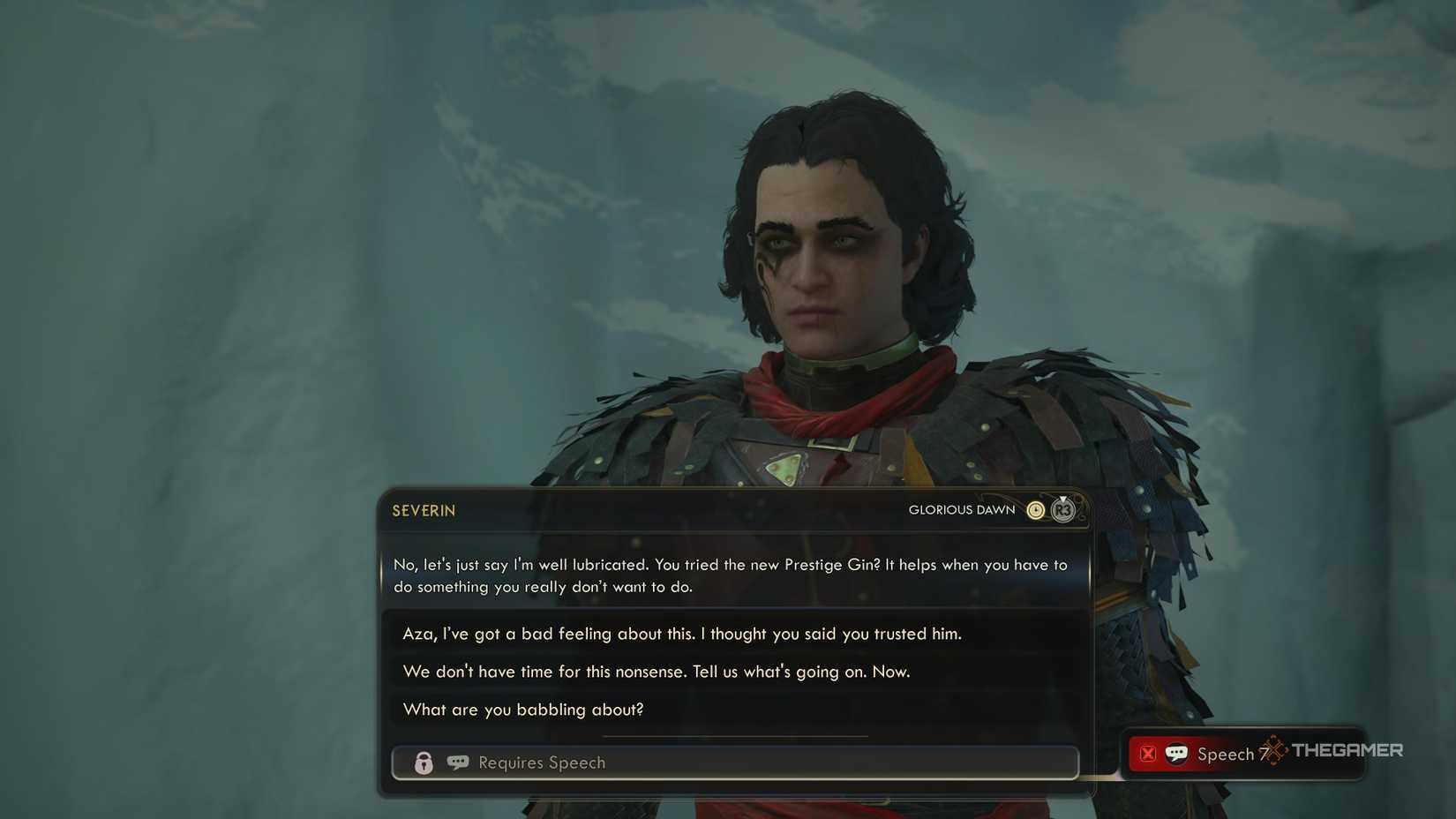 Speaking with Severin in the outer worlds 2.