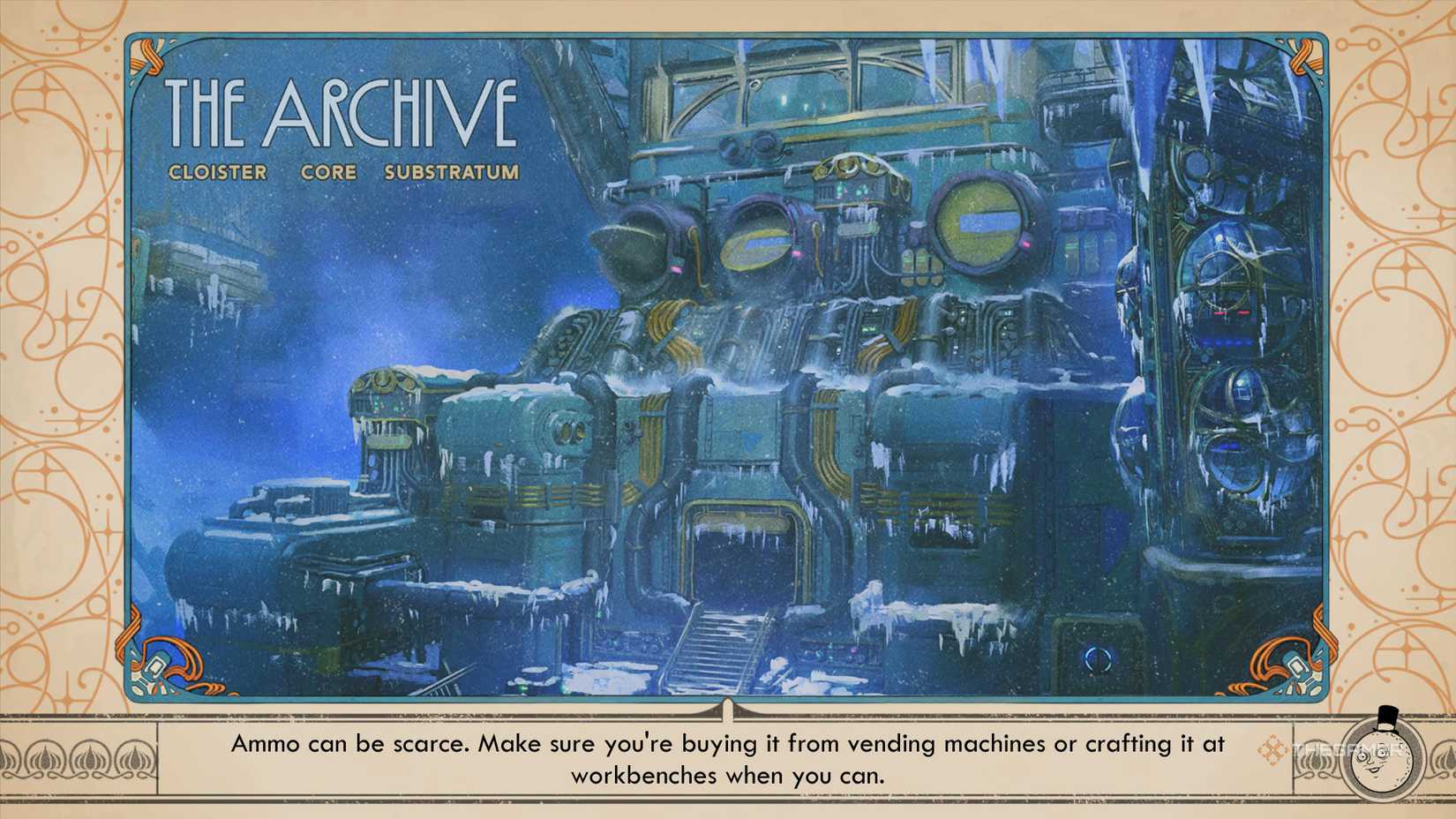 A loading screen showing the Archive in the outer worlds 2.