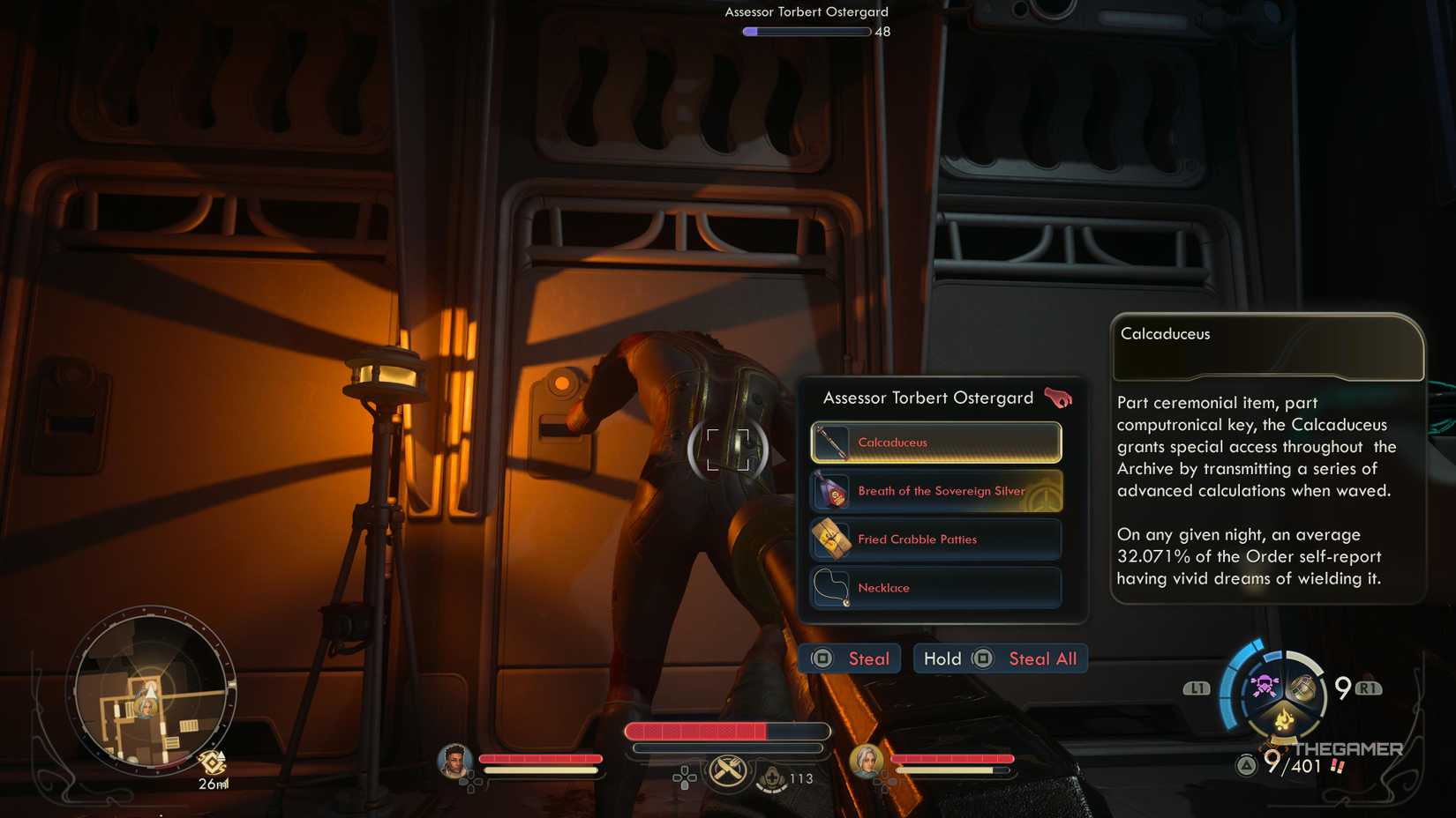 The calcaduceus in the inventory of a protectorate officer in the outer worlds 2.