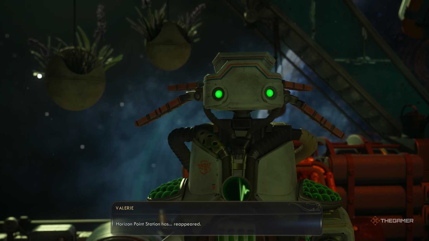 Valerie talking about the reappearance of horizon point station in the outer worlds 2.