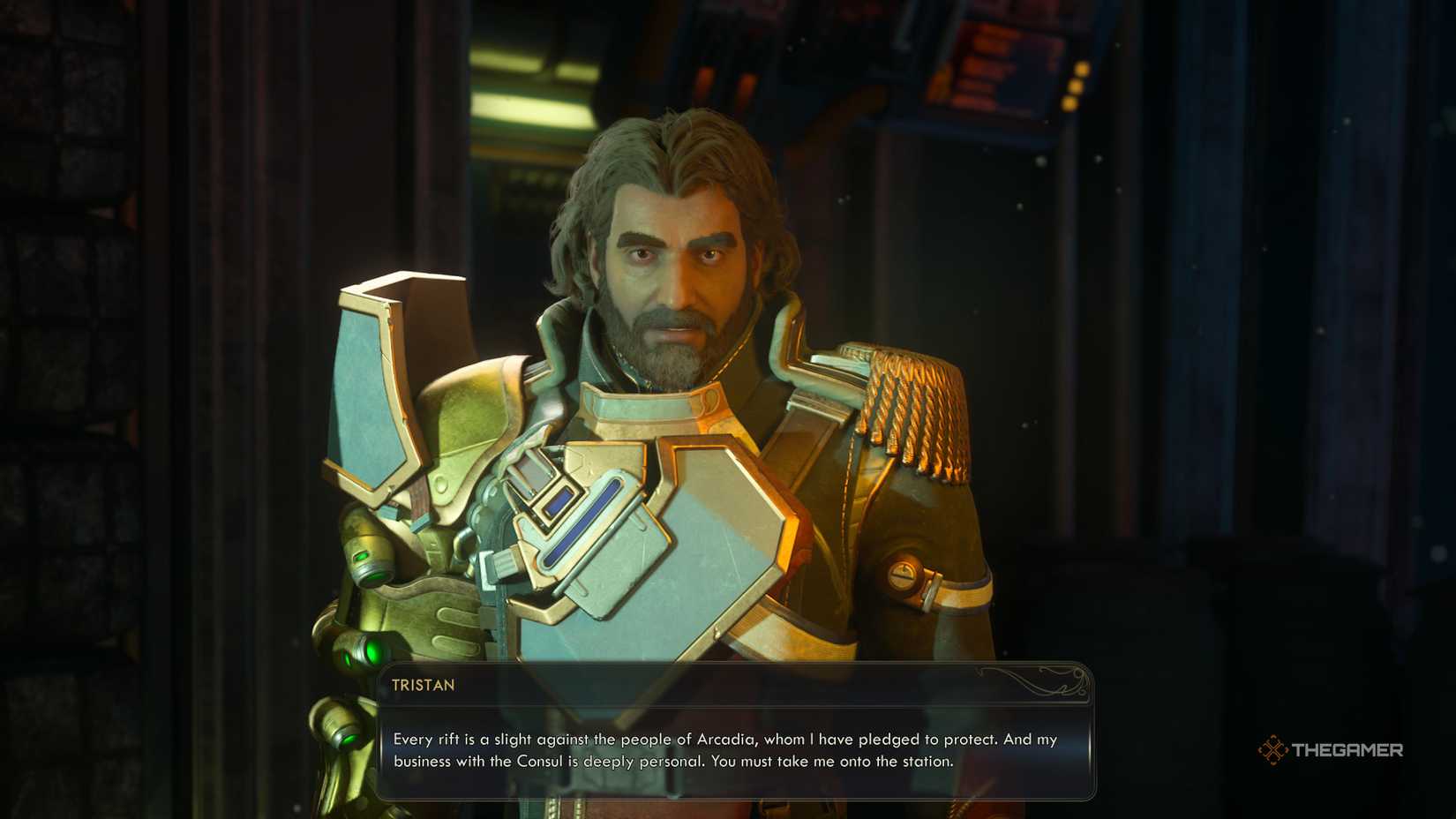 Tristan asking to be brought on the final mission in the outer worlds 2.