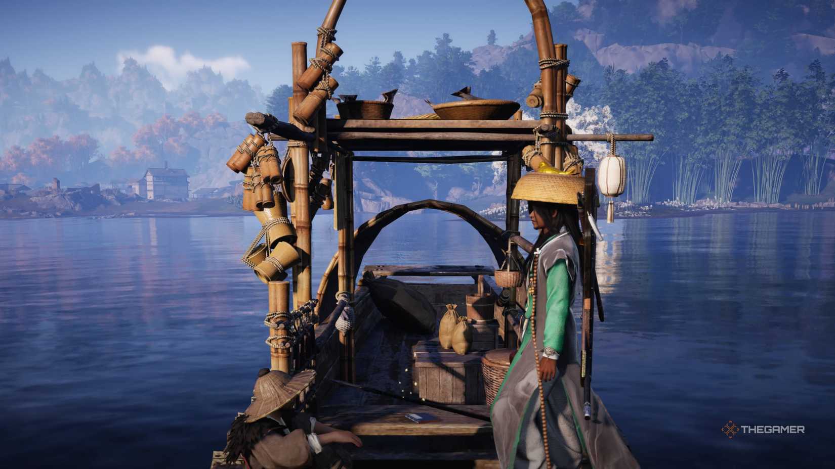 The player talking with the old fisherman on a boat in where winds meet.