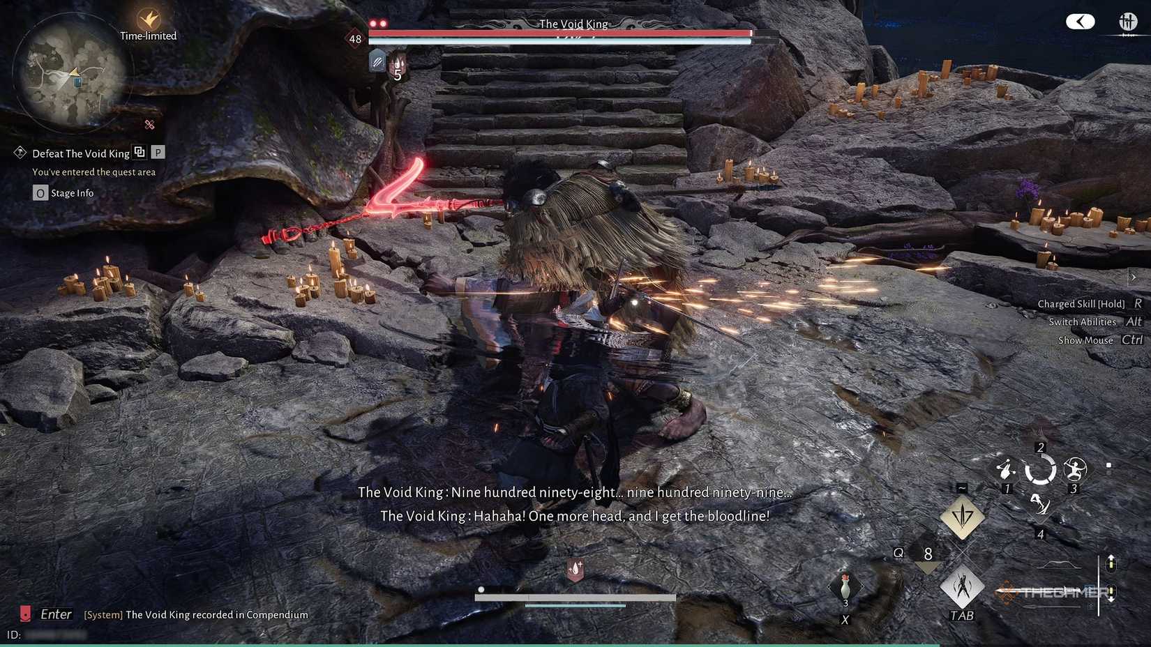 The Void King using his red attack in Where Winds Meet.