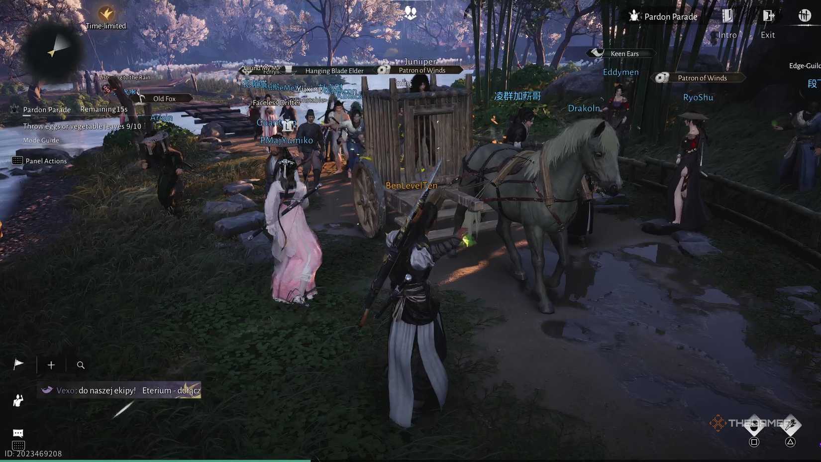 Бросаем овощной лист в Pardon Parade в Where Winds Meet.