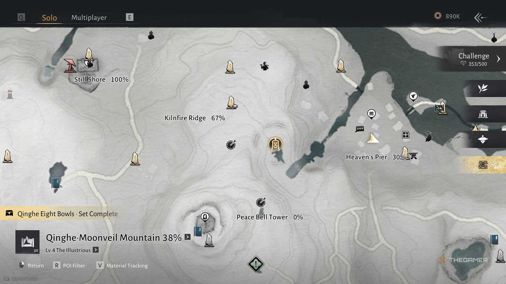 The location of the first clue's treasure in Where Winds Meet.