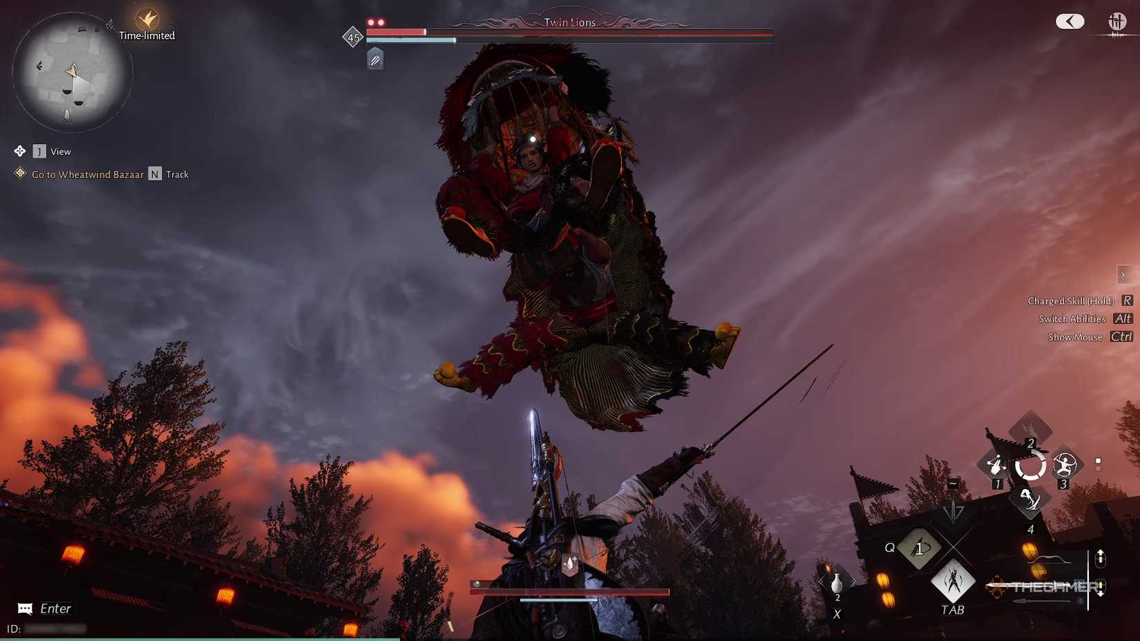 The Twin Lions performing a jumping attack in Where Winds Meet.