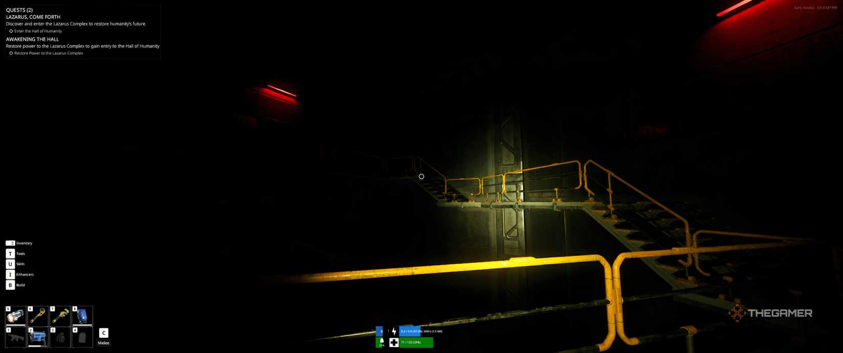 Two more sets of stairs leading to a door in The Last Caretaker.