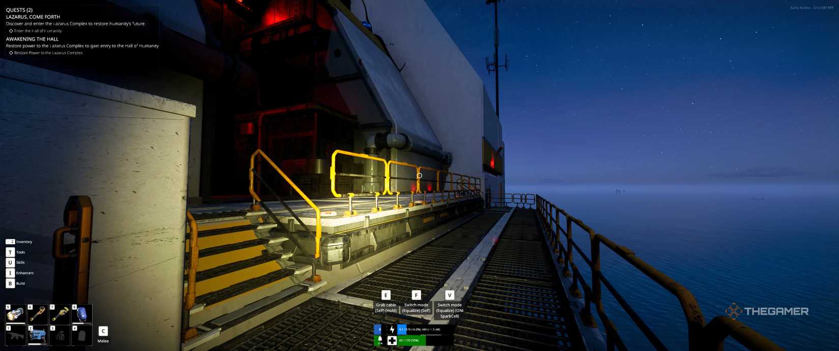 Waiting on platform outside parkour in The Last Caretaker.