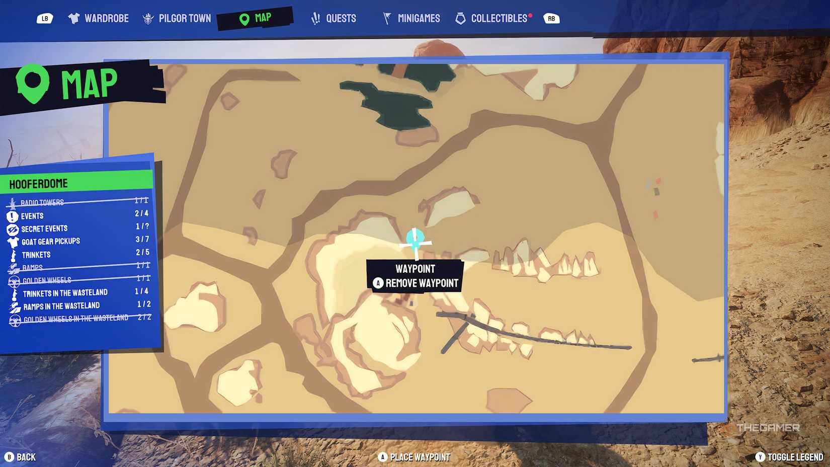 Wasteland ramp 10 location on the map in Goat Simulator 3.