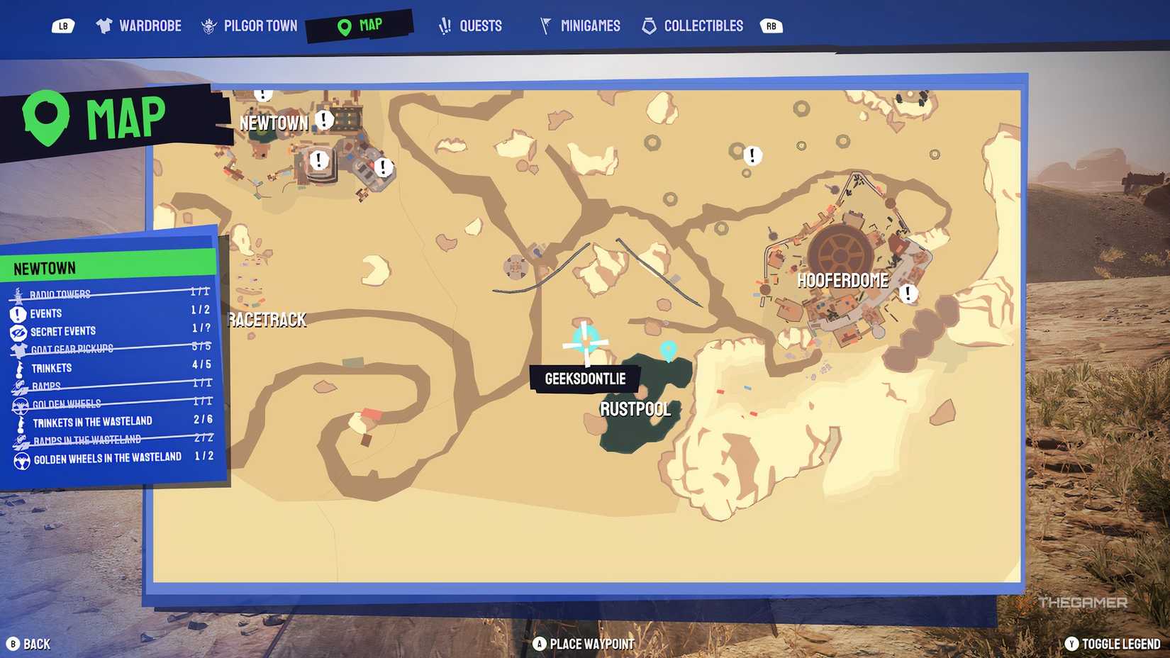 Wasteland ramp 11 location on the map in Goat Simulator 3.