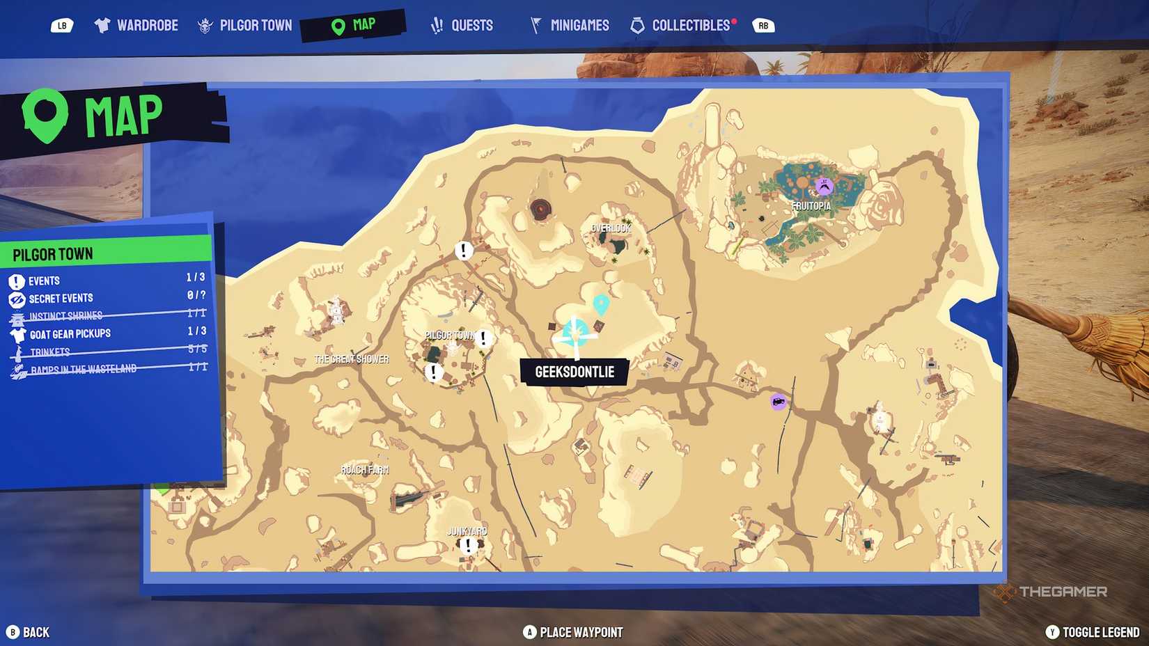 Wasteland ramp 13 location on the map in Goat Simulator 3.