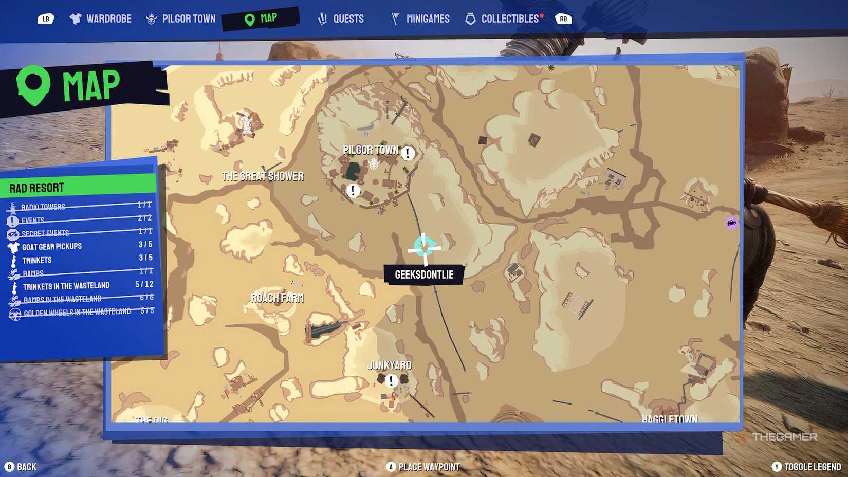 Wasteland ramp 16 on the map in Goat Simulator 3.