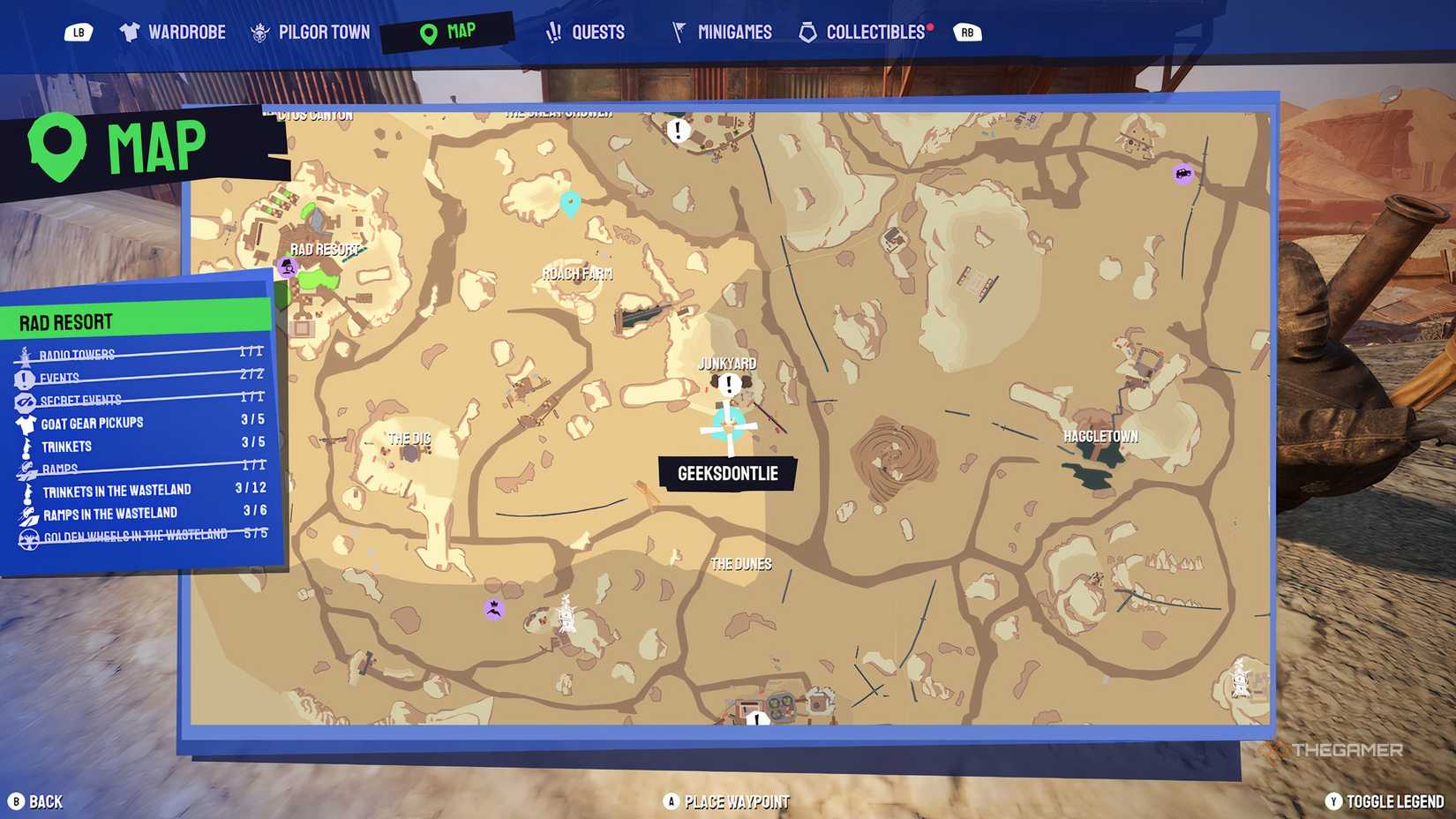 Wasteland ramp 6 location on the map in Goat Simulator 3.