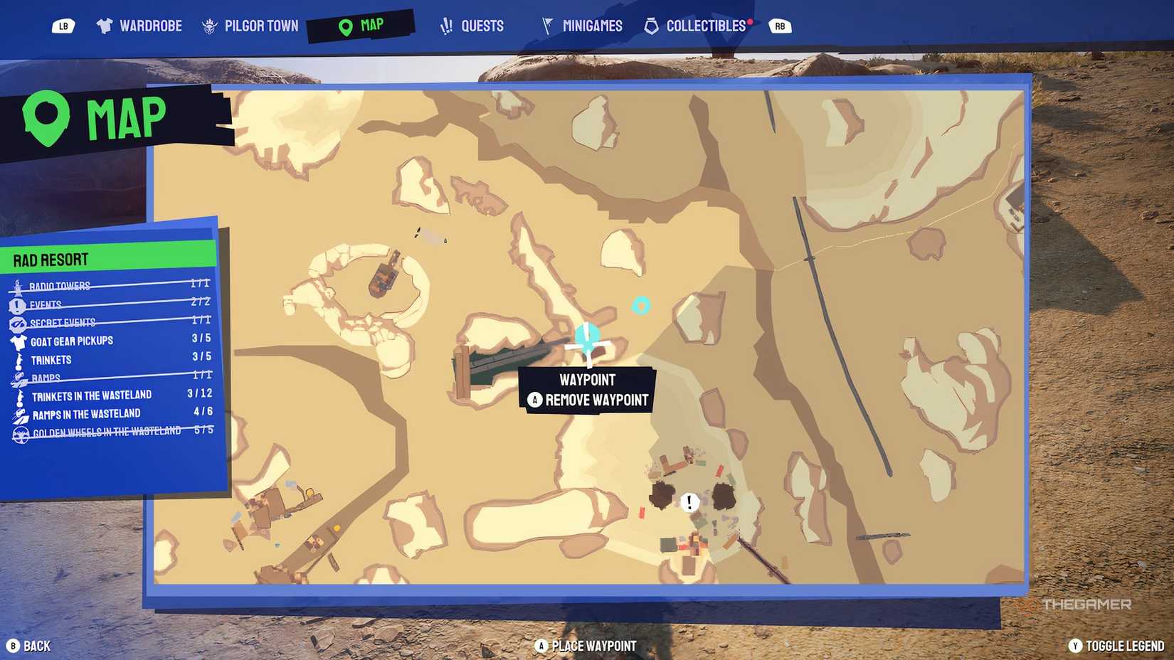 Wasteland ramp 7 location in the Junkyard on the map in Goat Simulator 3.