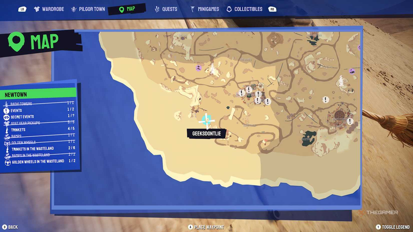 Wasteland ramp 8 location on the map in Goat Simulator 3.