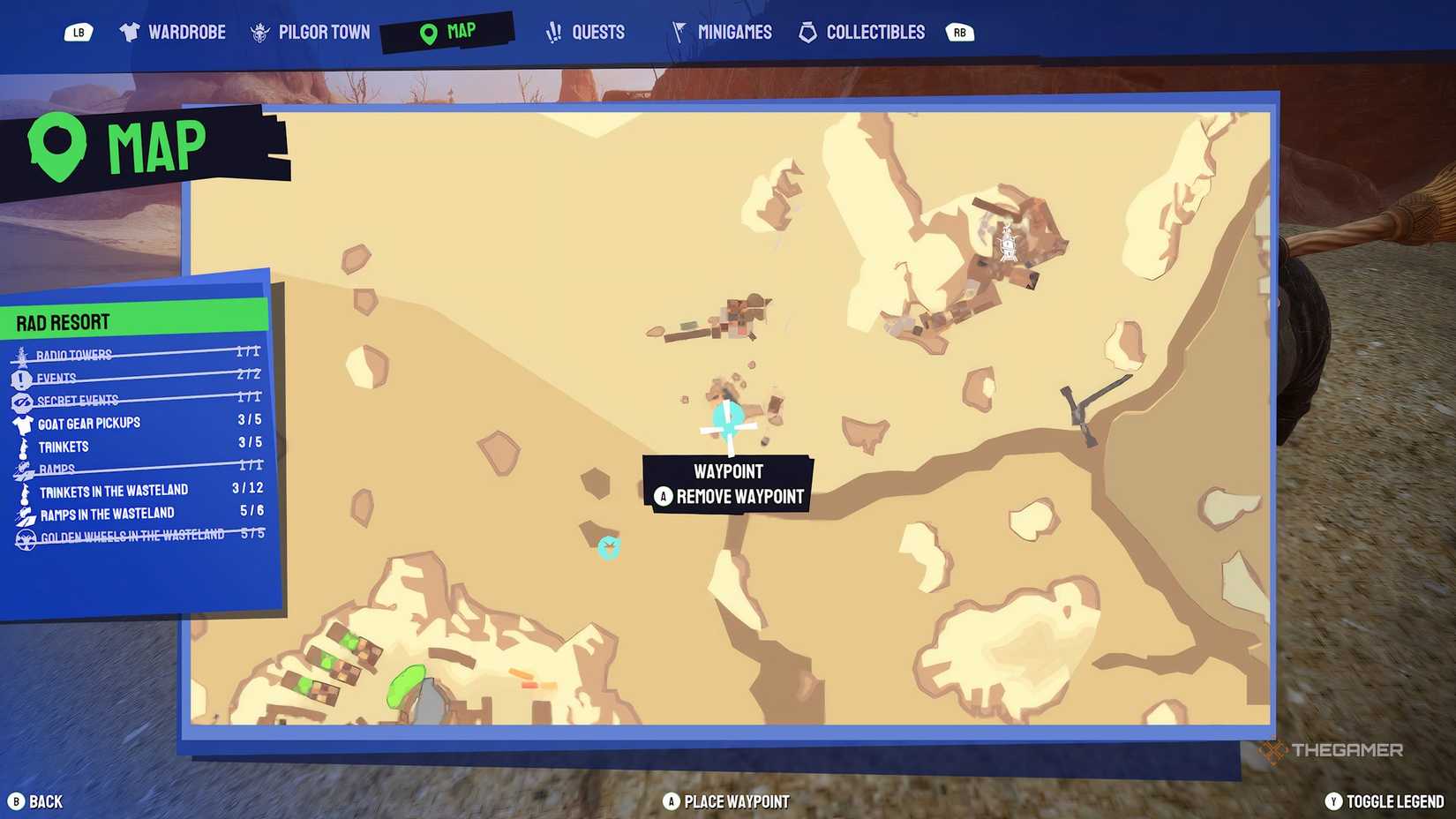 Wasteland ramp 9 location on the map in Goat Simulator 3.