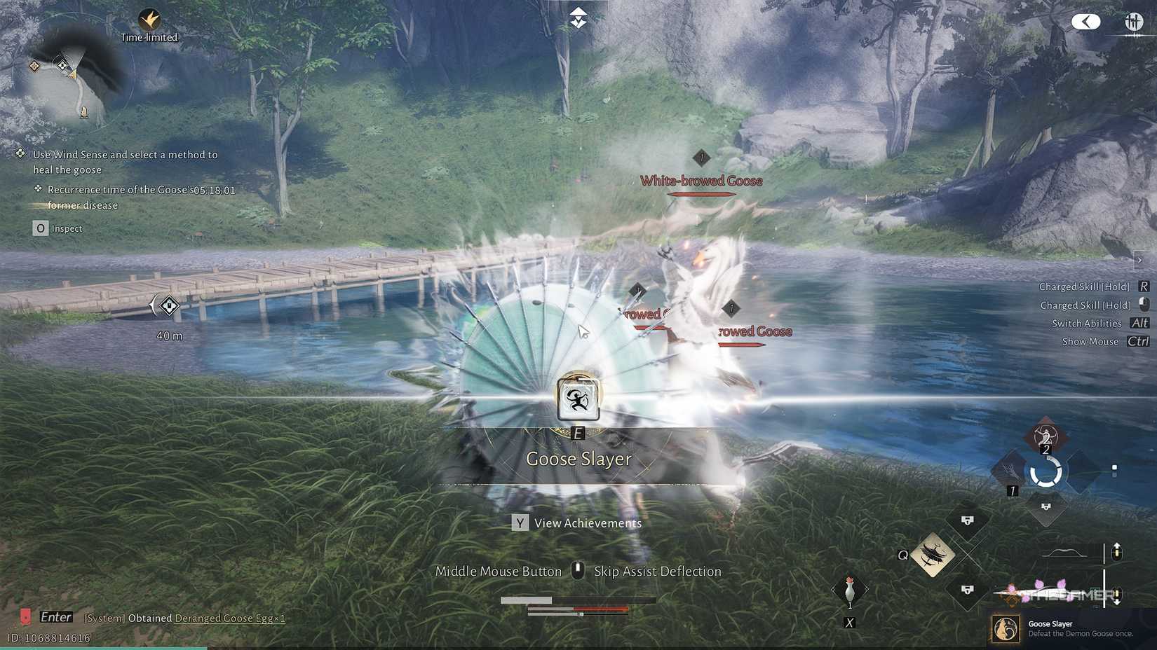 Where Winds Meet Fighting a bunch of geese at the river.