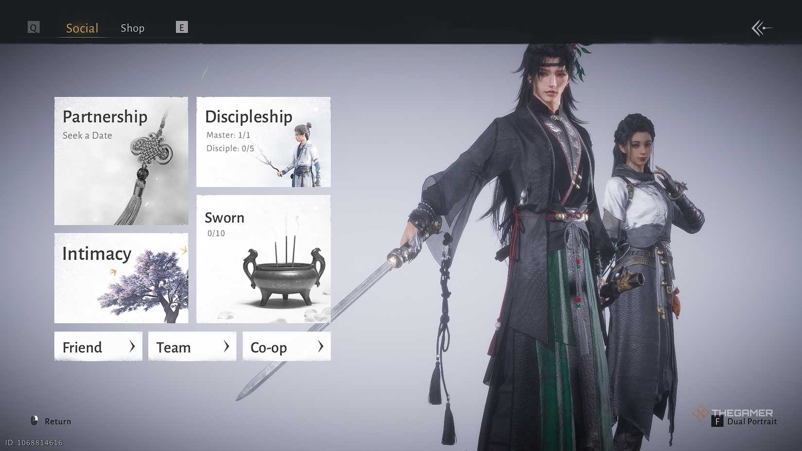 Where Winds Meet Relationship menu for players.