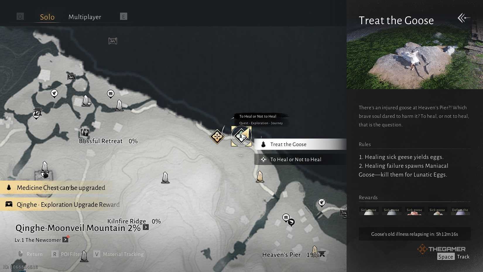 Where Winds Meet Sick Goose map location.