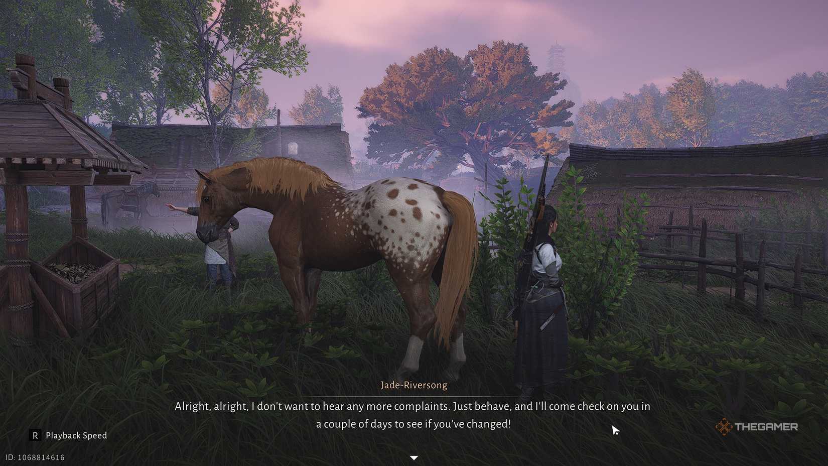 Where Winds Meet Telling a horse not to complain as the sun sets.