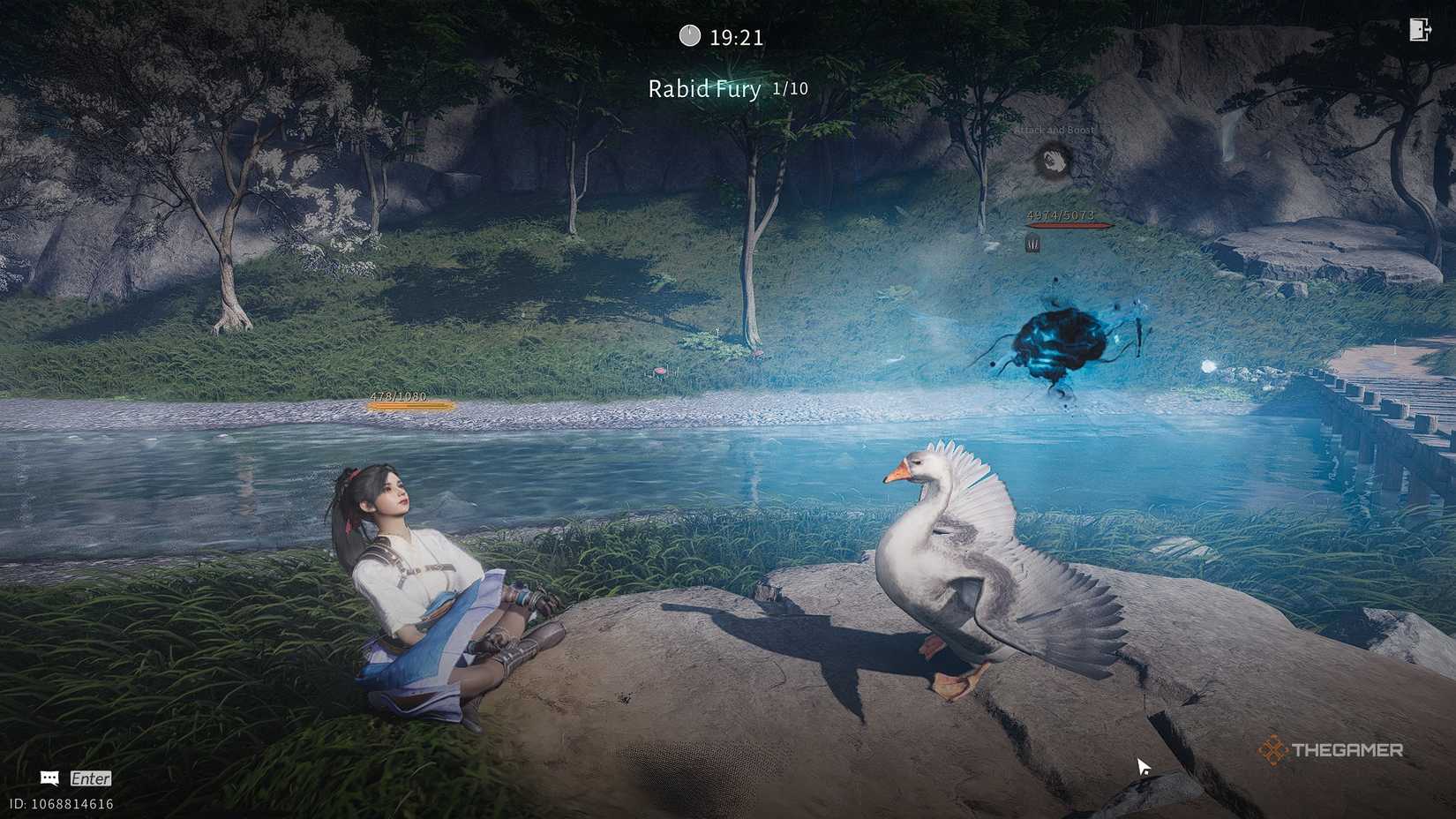 Where Winds Meet Trying to heal the sick goose at the river.