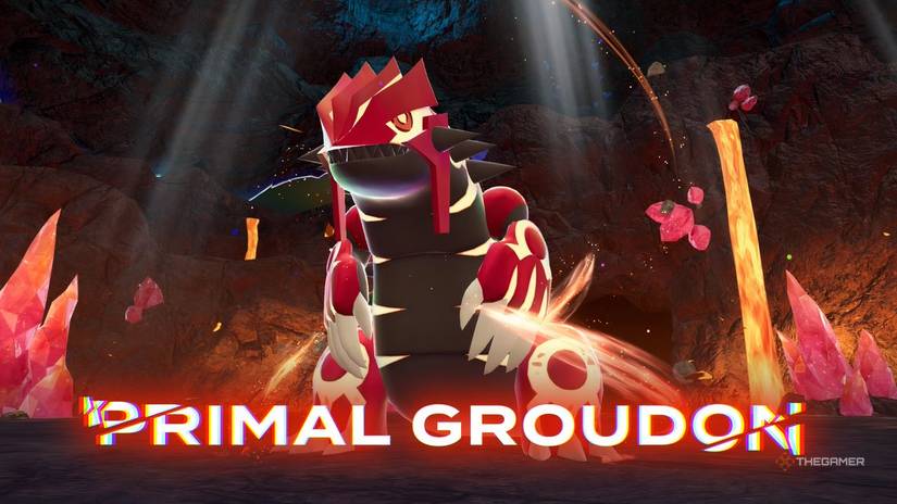 Primal Groudon in Pokemon Legends: Z-A Mega Dimension DLC.