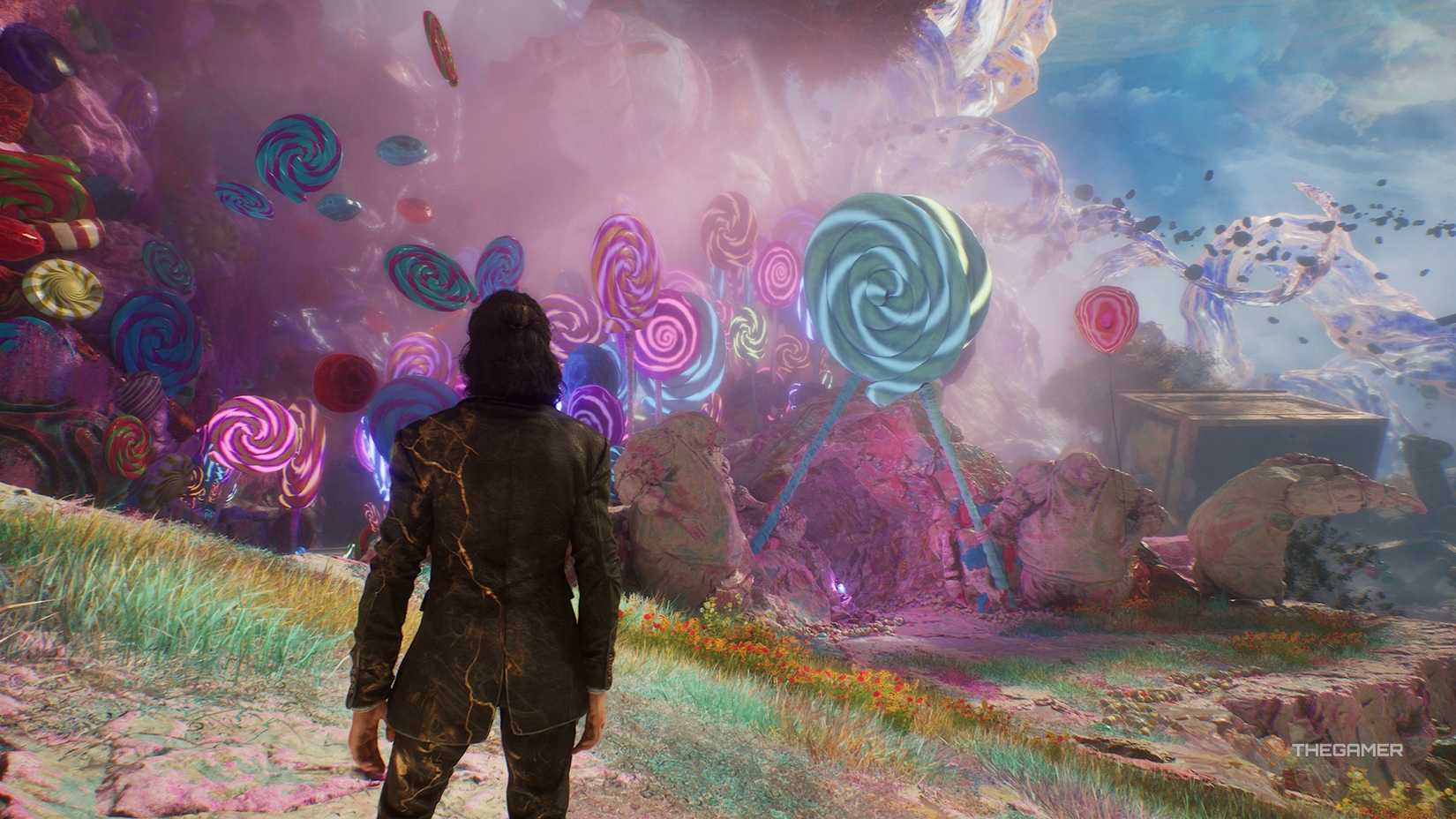 Verso looking at a Candy cave in Clair Obscur Expedition 33.