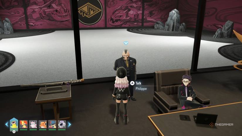 Player standing in front of Philippe in Pokemon Legends: Z-A.