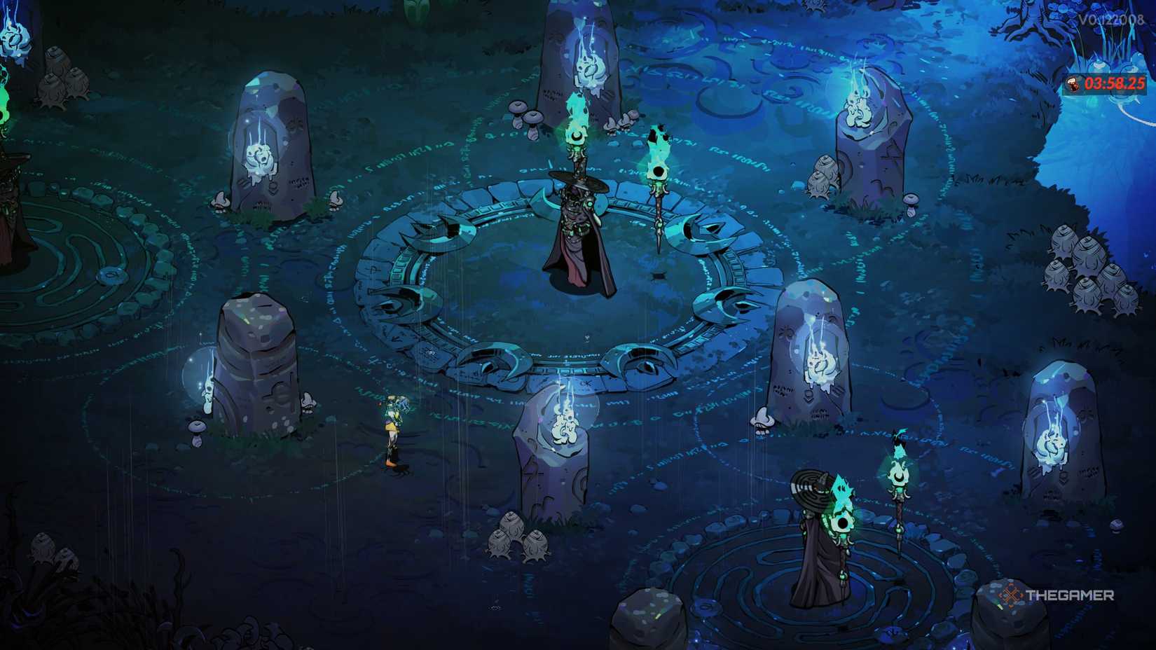 Hecate greets Melinoe in her new Unrivaled fight arena in Hades 2.