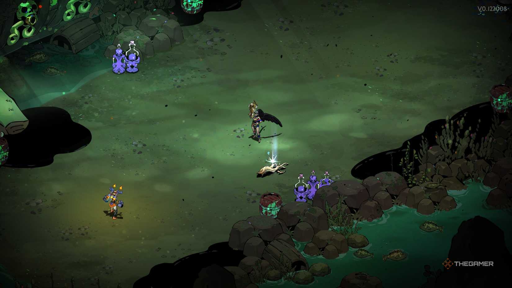 Melinoe greets Unrivaled Eris in her new arena in Hades 2.