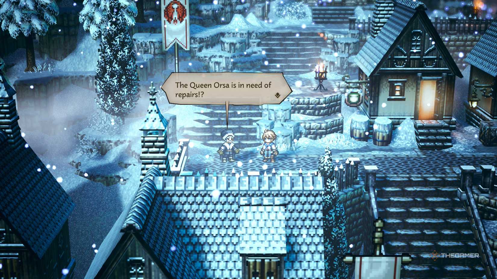 Skilled Shipwright is aghast that the Queen Orsa requires repairs in Octopath Traveler 0.