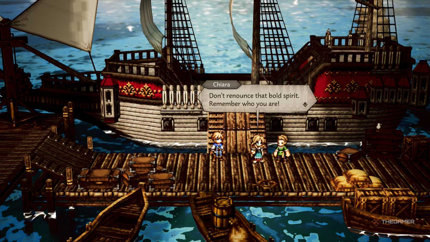 Chiara is not having Marjim's nonsense in Octopath Traveler 0.