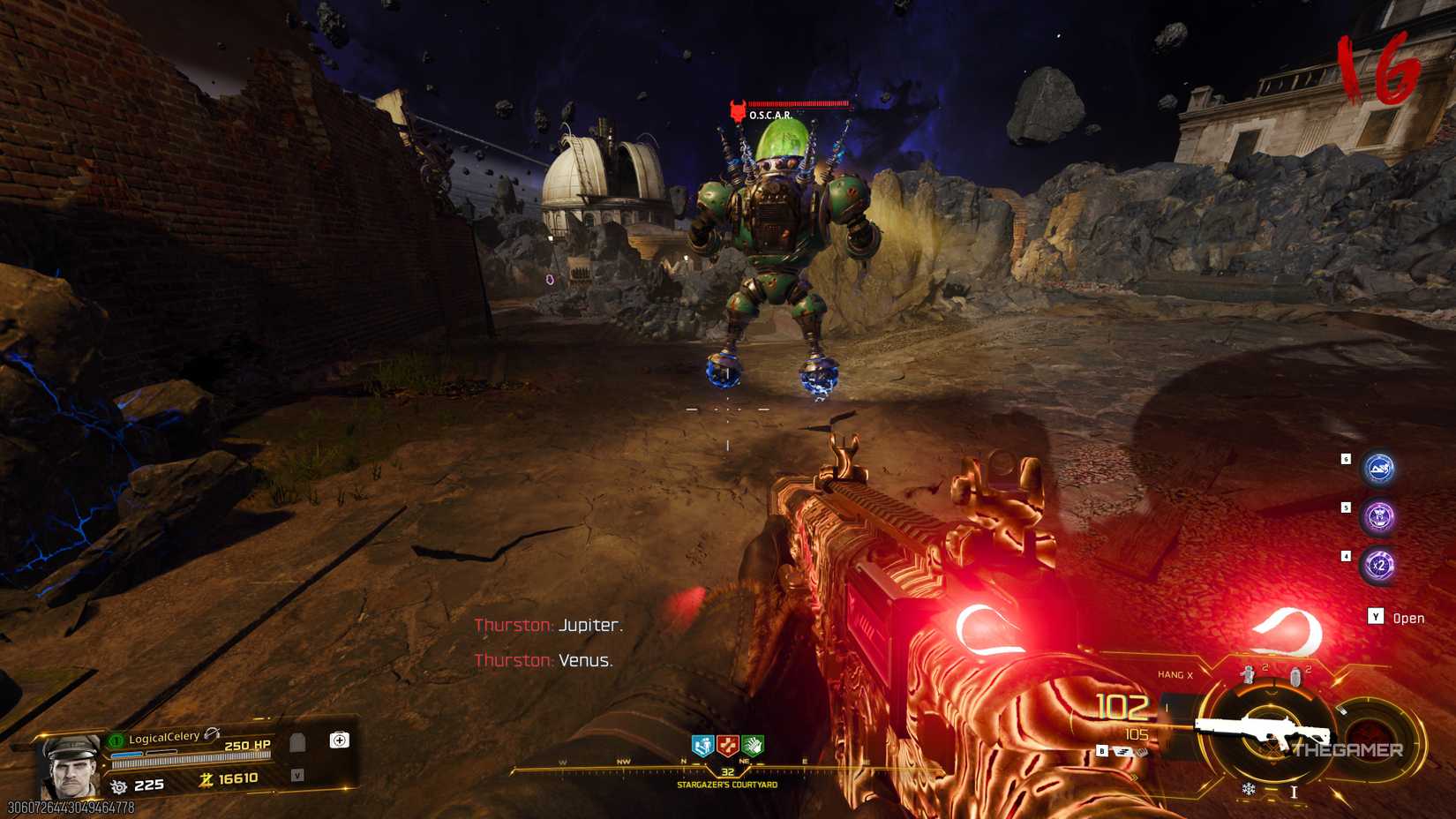 Black Ops 7 player listening to Thurston's code as they stalk behind O.S.C.A.R.