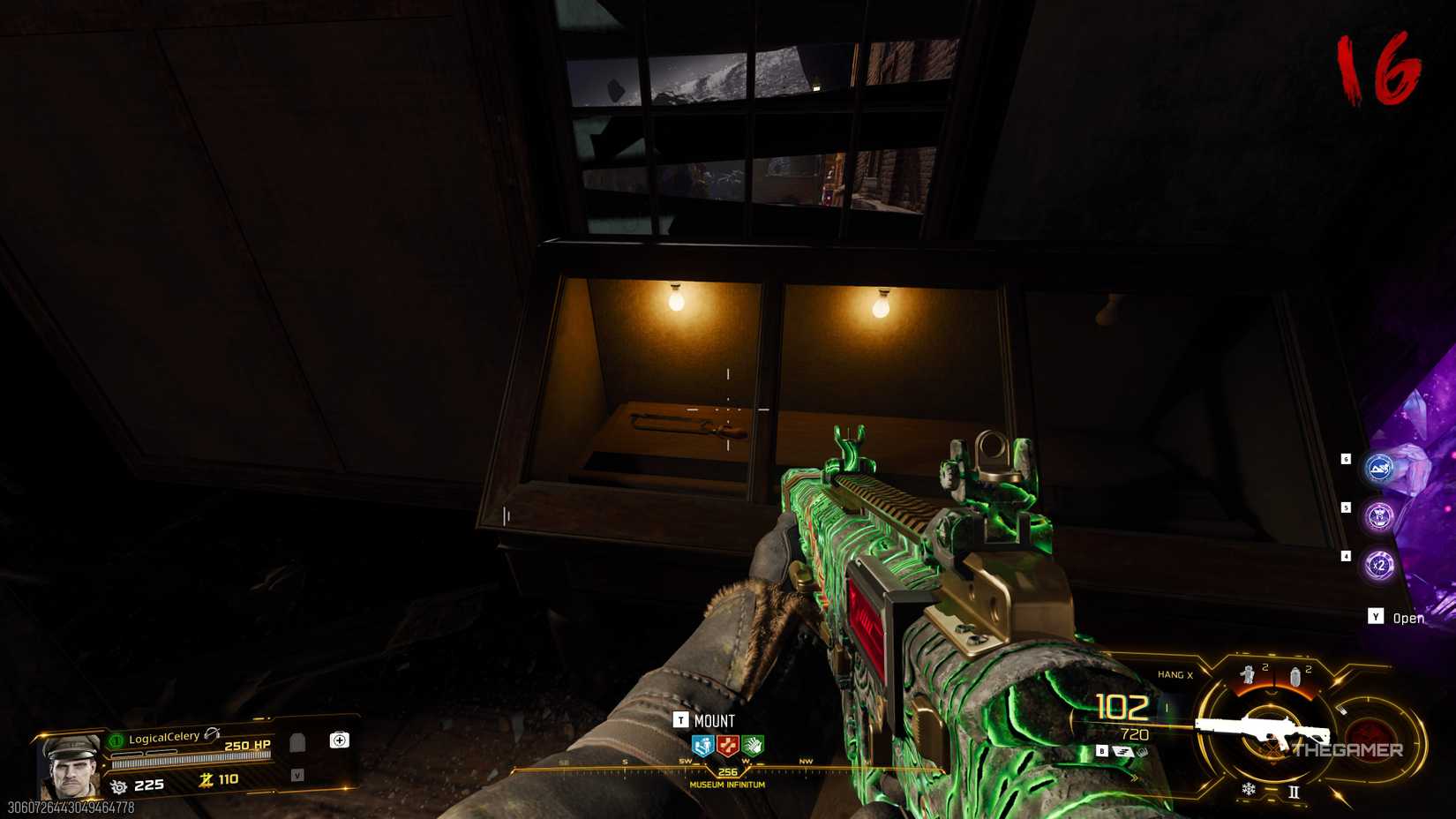 Black Ops 7 player looking at a saw in a display cabinet.