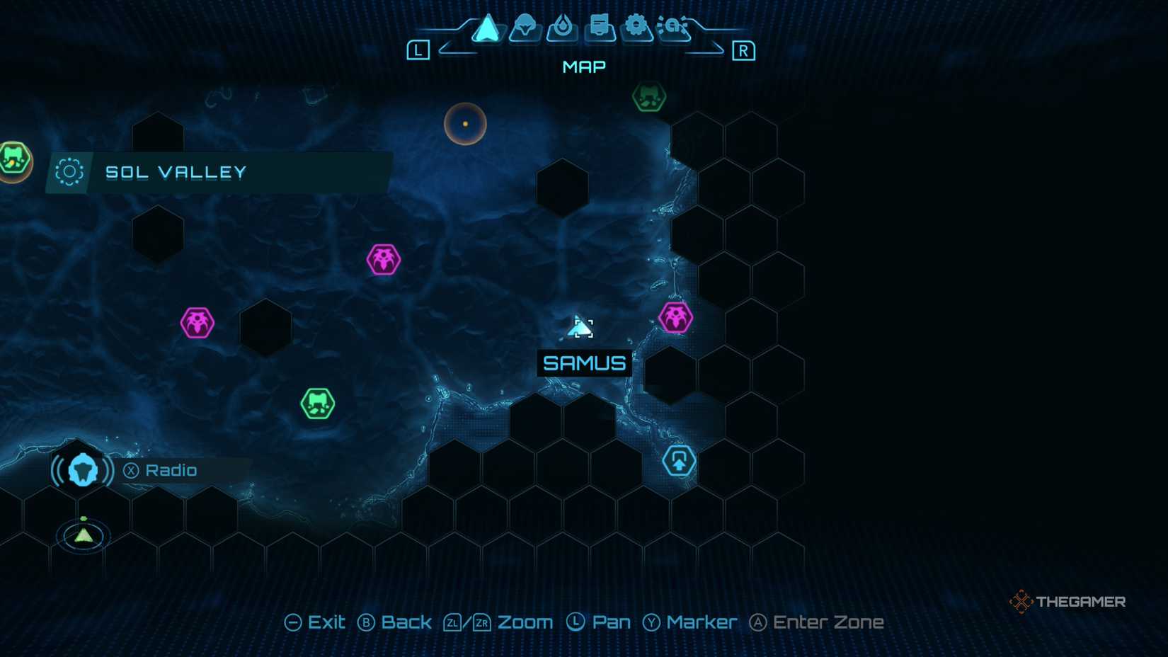 A player looking for Tokabi and Mech Parts in Metroid Prime 4.