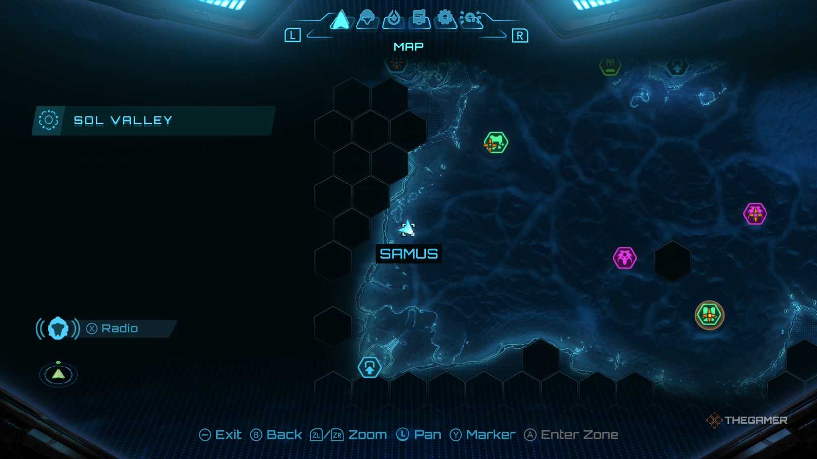 A player looking for Tokabi and Mech Parts in Metroid Prime 4.