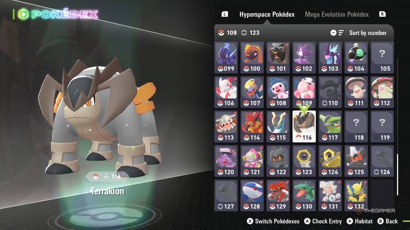 Terrakion in a preview of the Pokemon Legends: Z-A Pokedex.