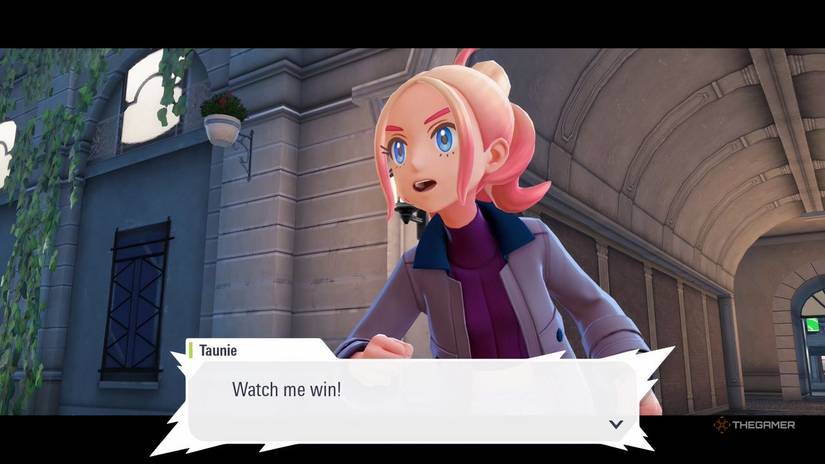 Taunie challenging the player to a battle in Pokemon Legends: Z-A.
