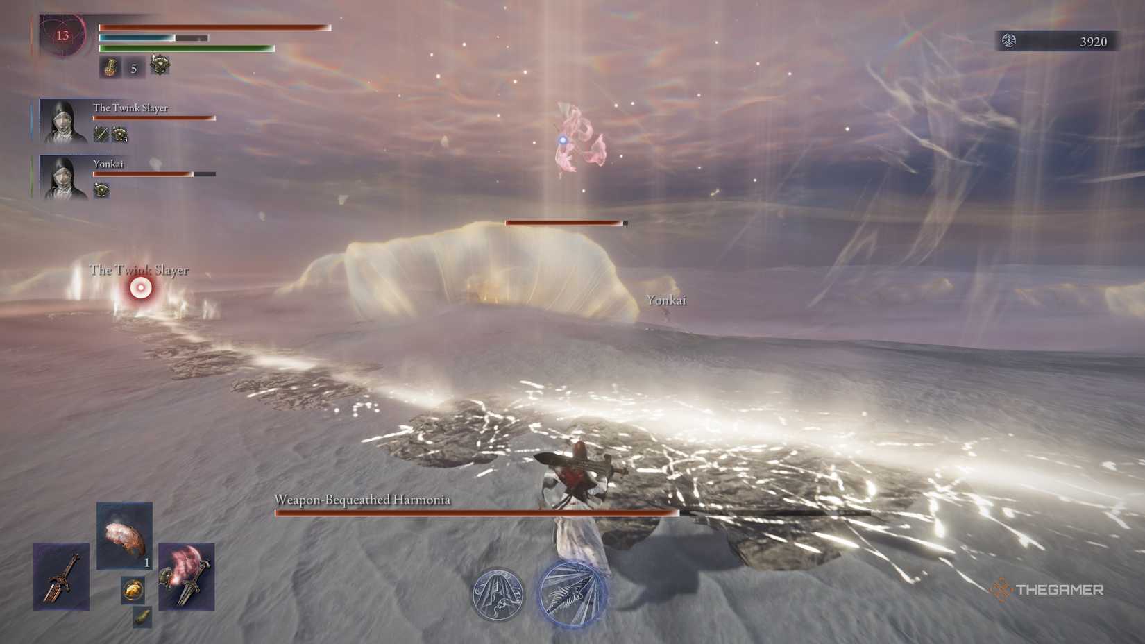 A player beating The Balancers boss in Elden Ring: Nightreign - The Forsaken Hollows.