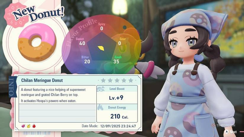 A donut recipe being made in Pokemon Legends Z A.