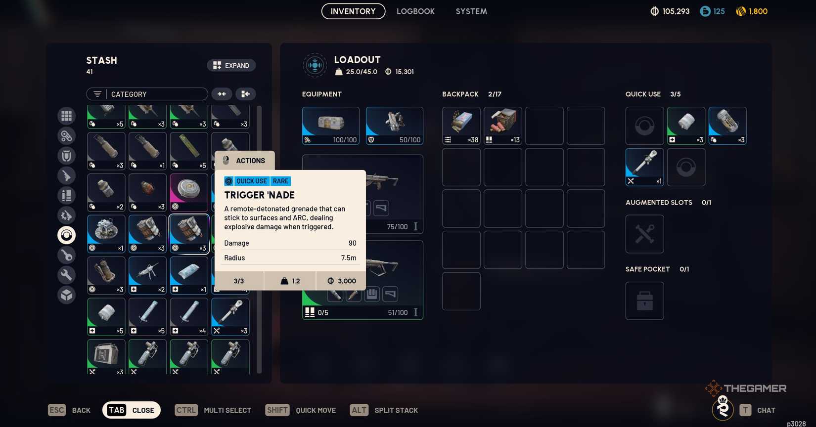 A Grenadealso in an inventory in Arc Raiders.